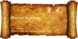 Maria Ajtony névjegykártya